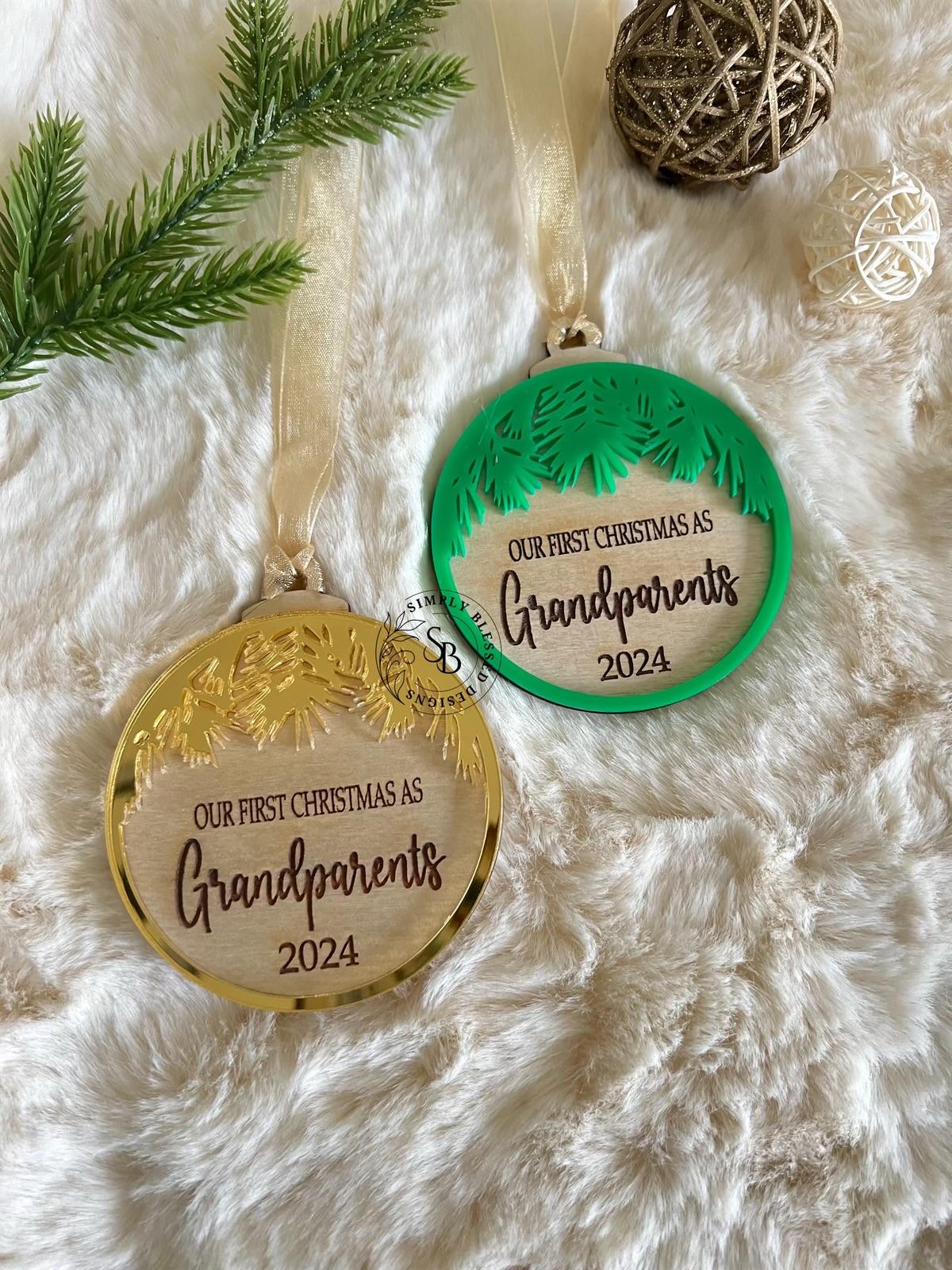 First Christmas As Grandparents Ornament