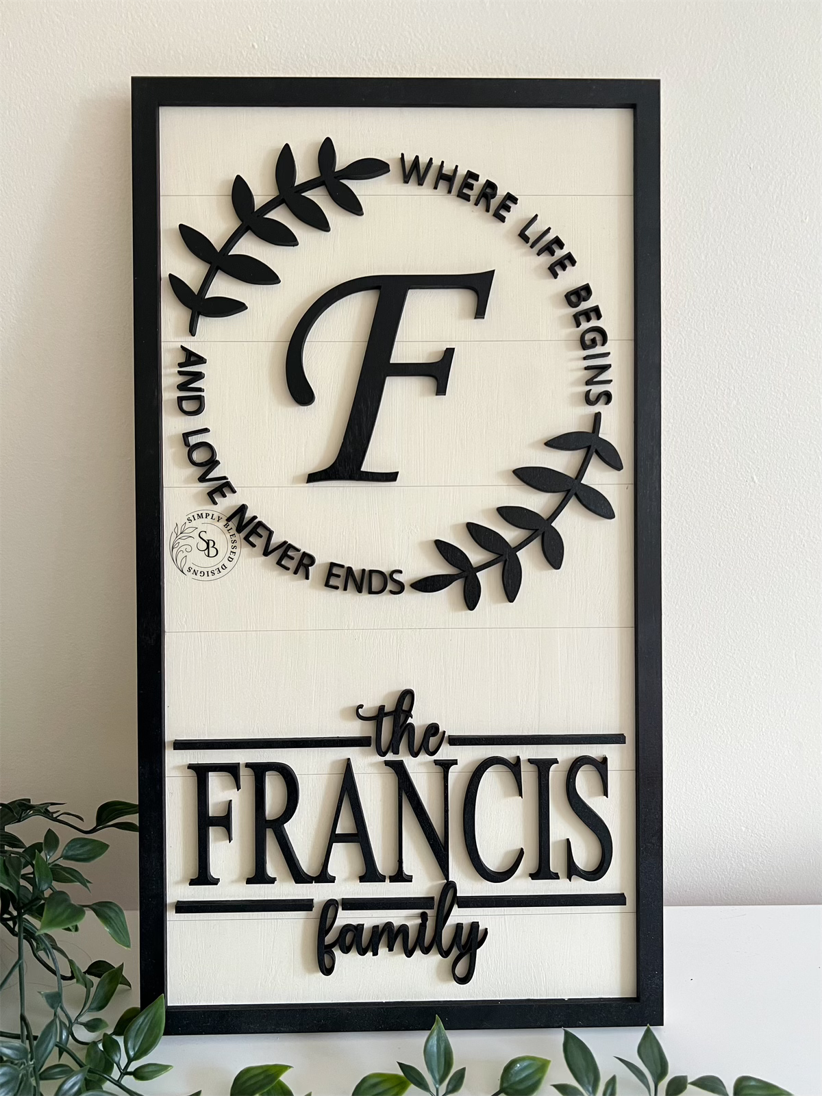 Where Life Begins and Love Never Ends Home Sign