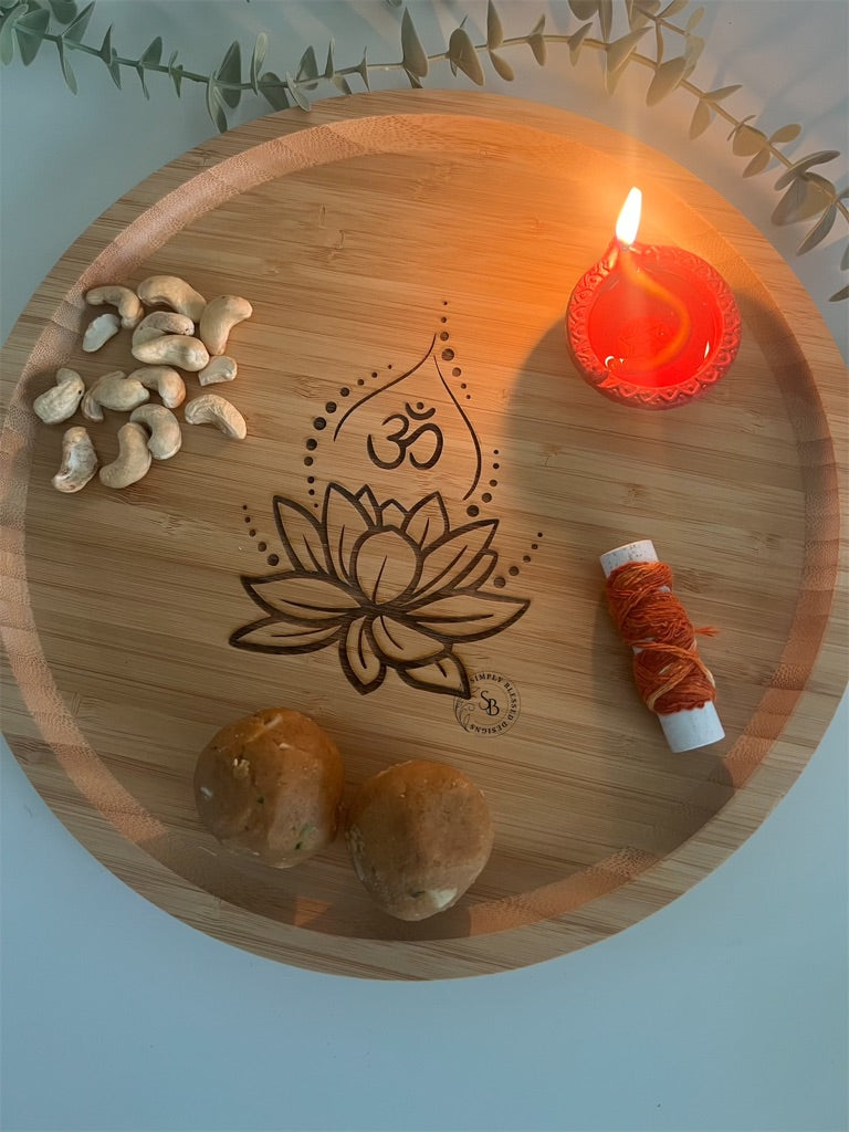 Engraved Diwali Tray