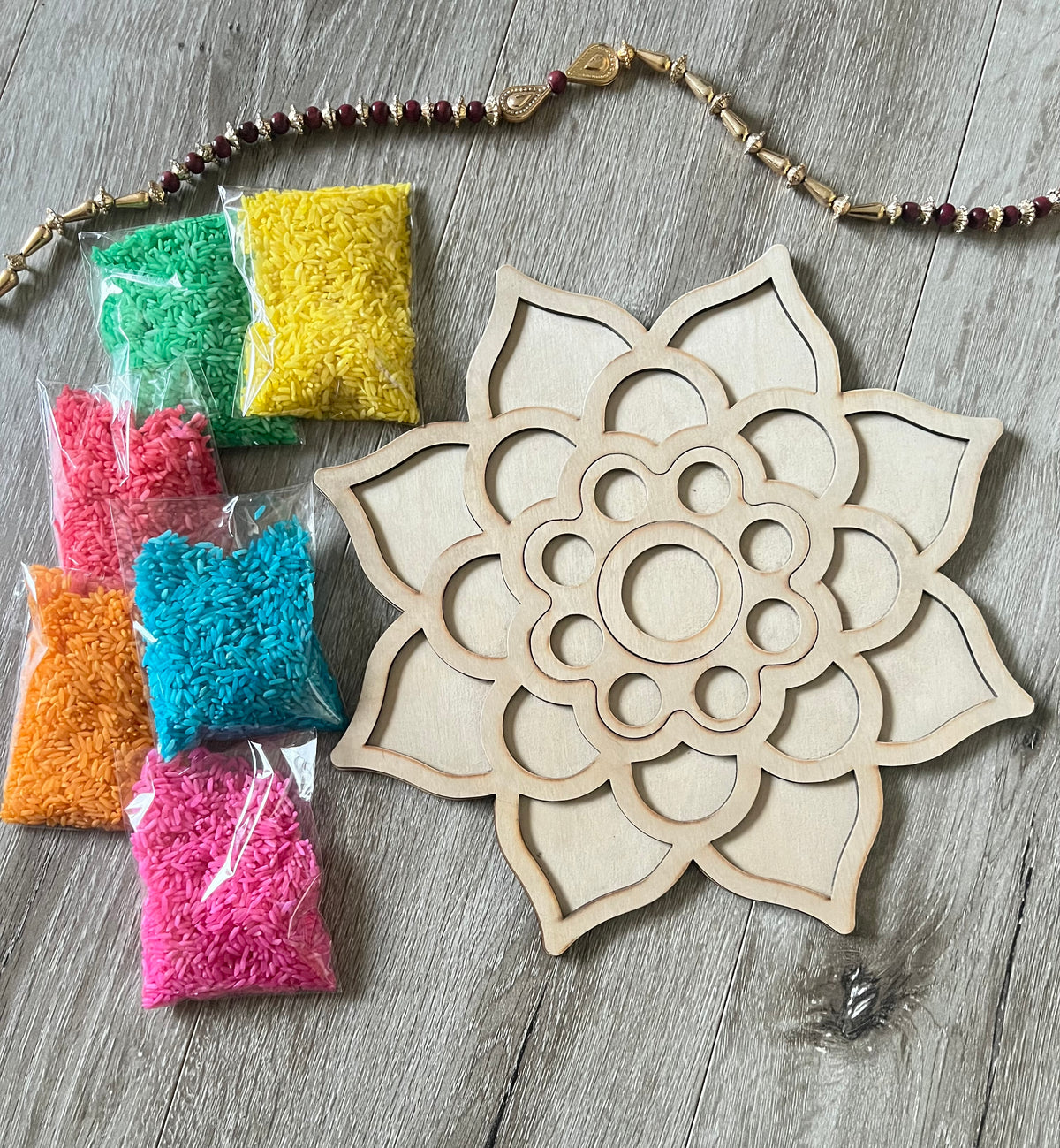 Lotus Rangoli Only Lotus Reusable Rangoli – Simply Blessed Designs