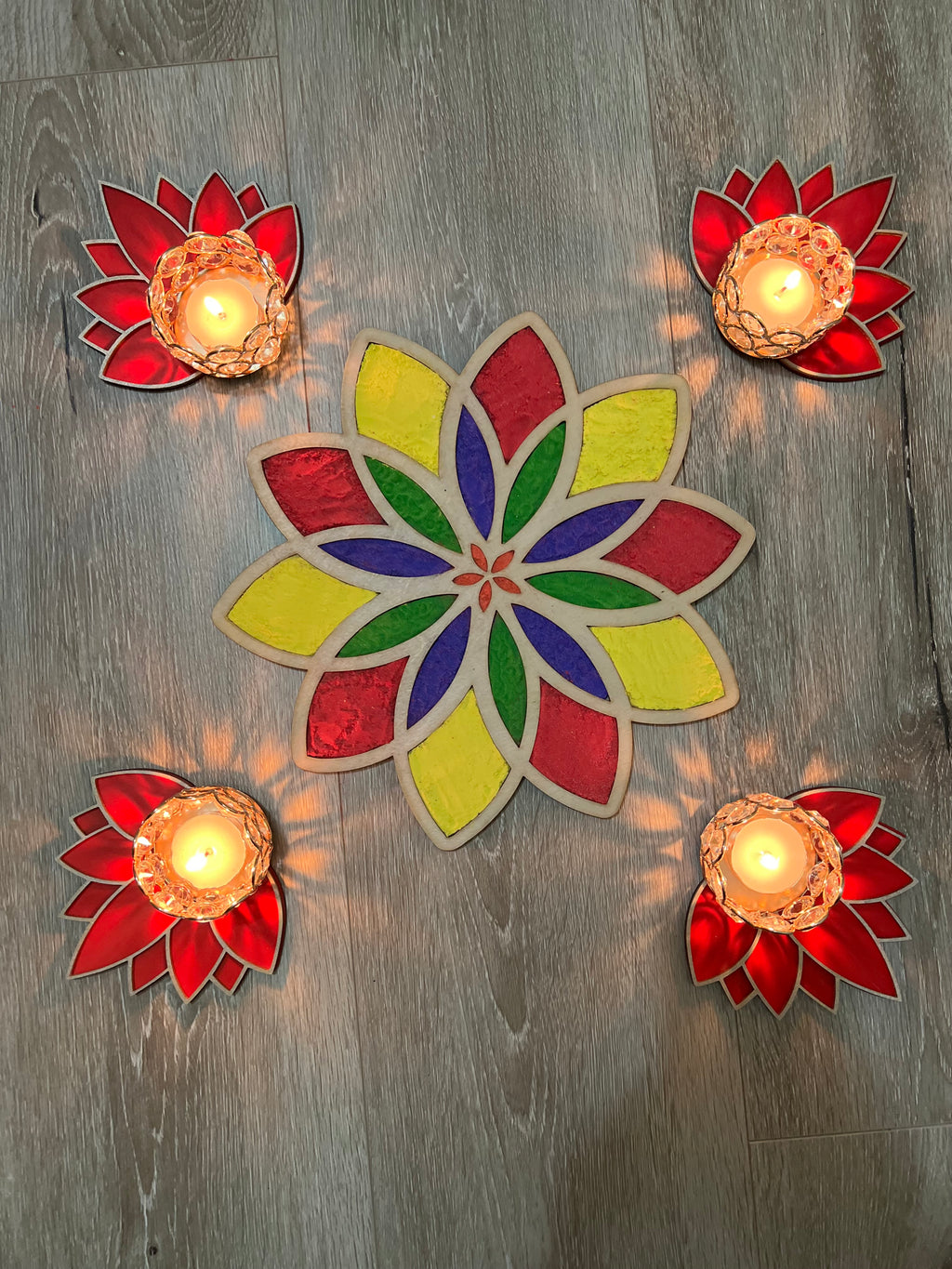 Lotus Rangoli Only Lotus Reusable Rangoli – Simply Blessed Designs
