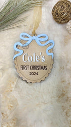 First Christmas Bow Ornament
