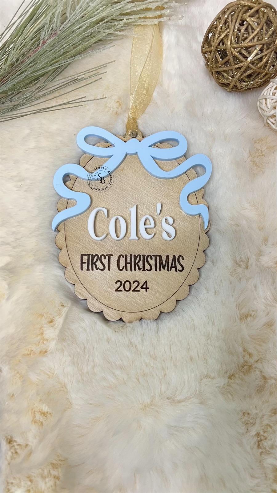 First Christmas Bow Ornament