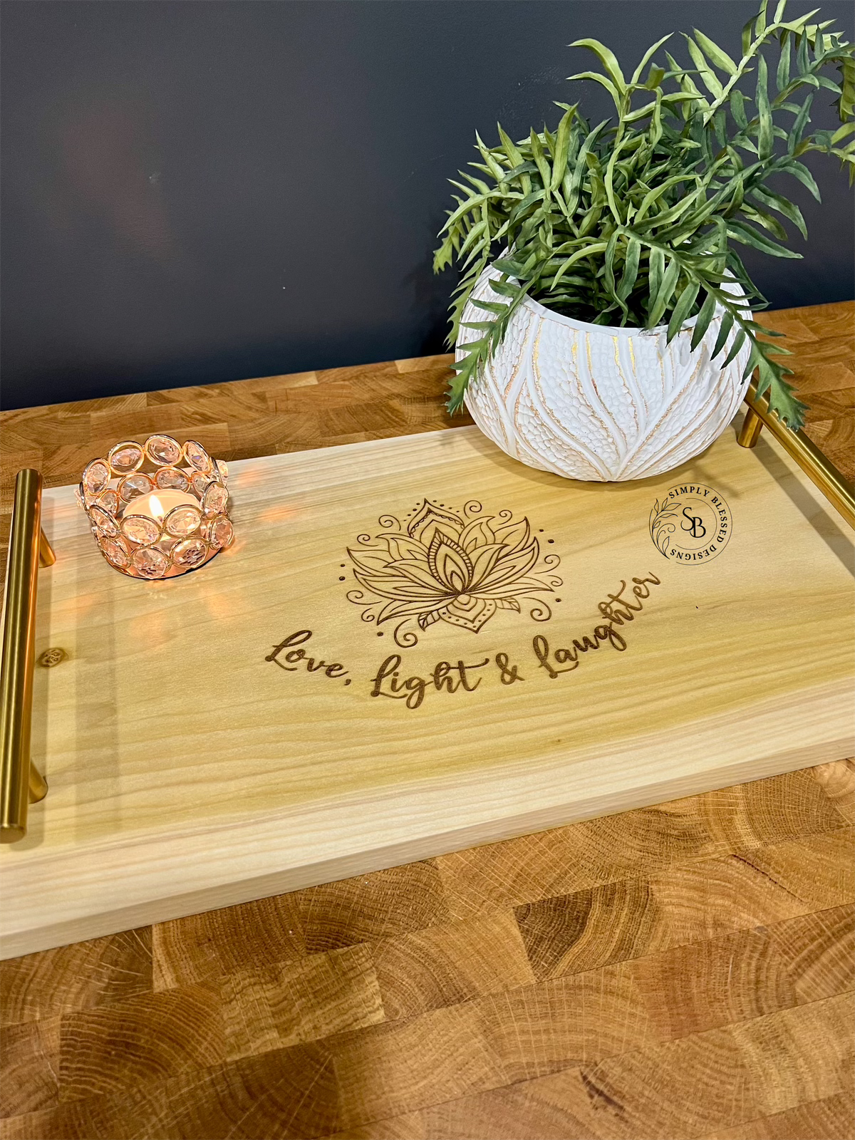 Love, Light, Laughter Decorative Tray