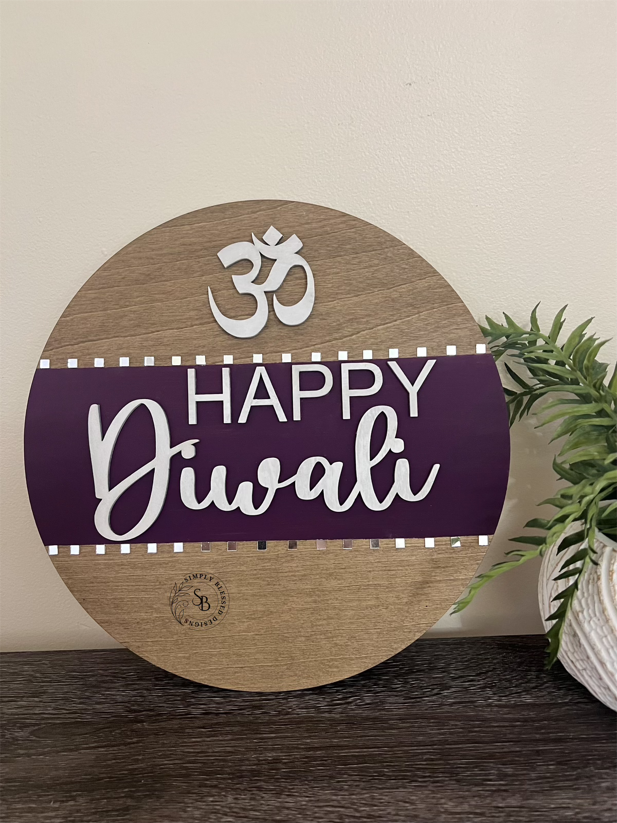 Painted Round Diwali Sign