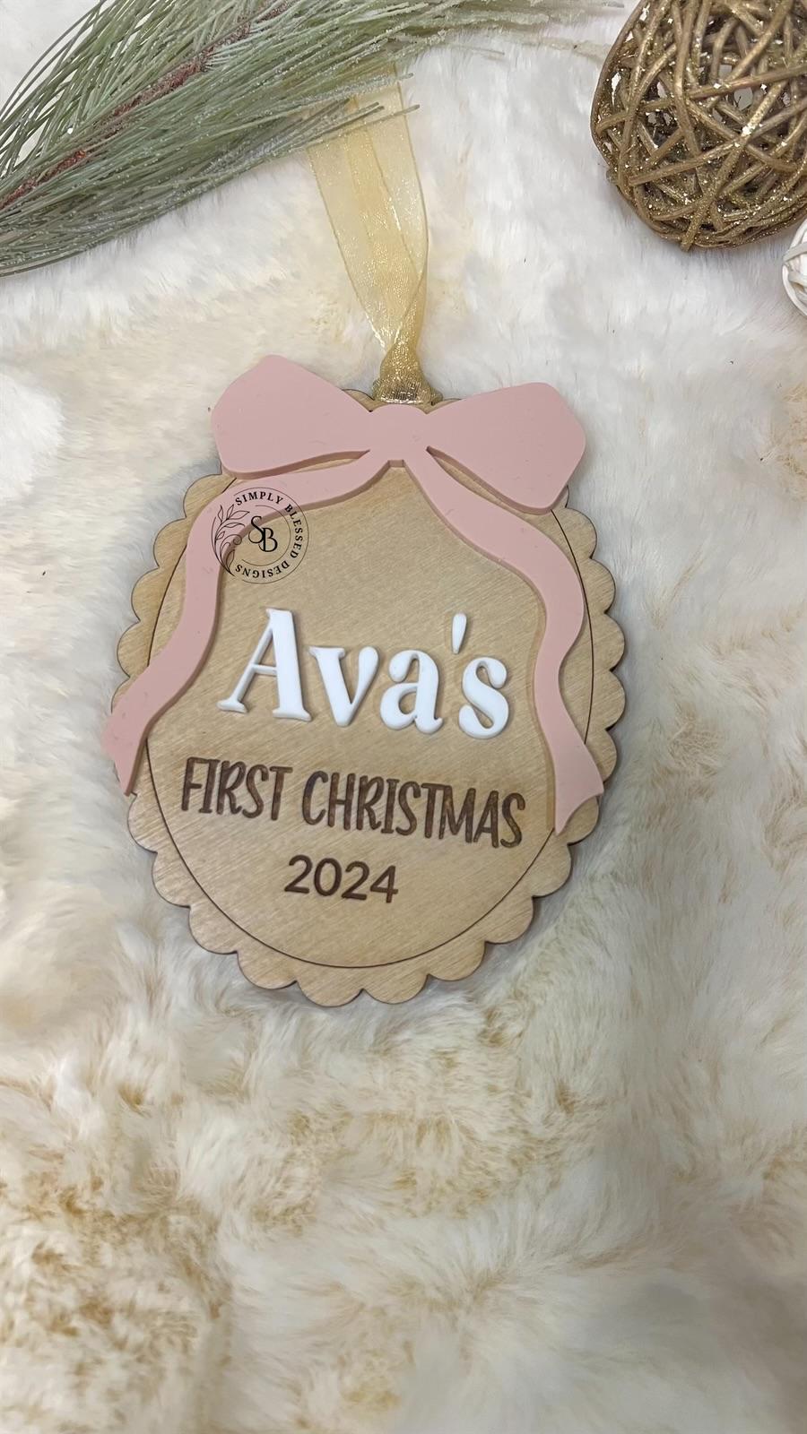 First Christmas Bow Ornament