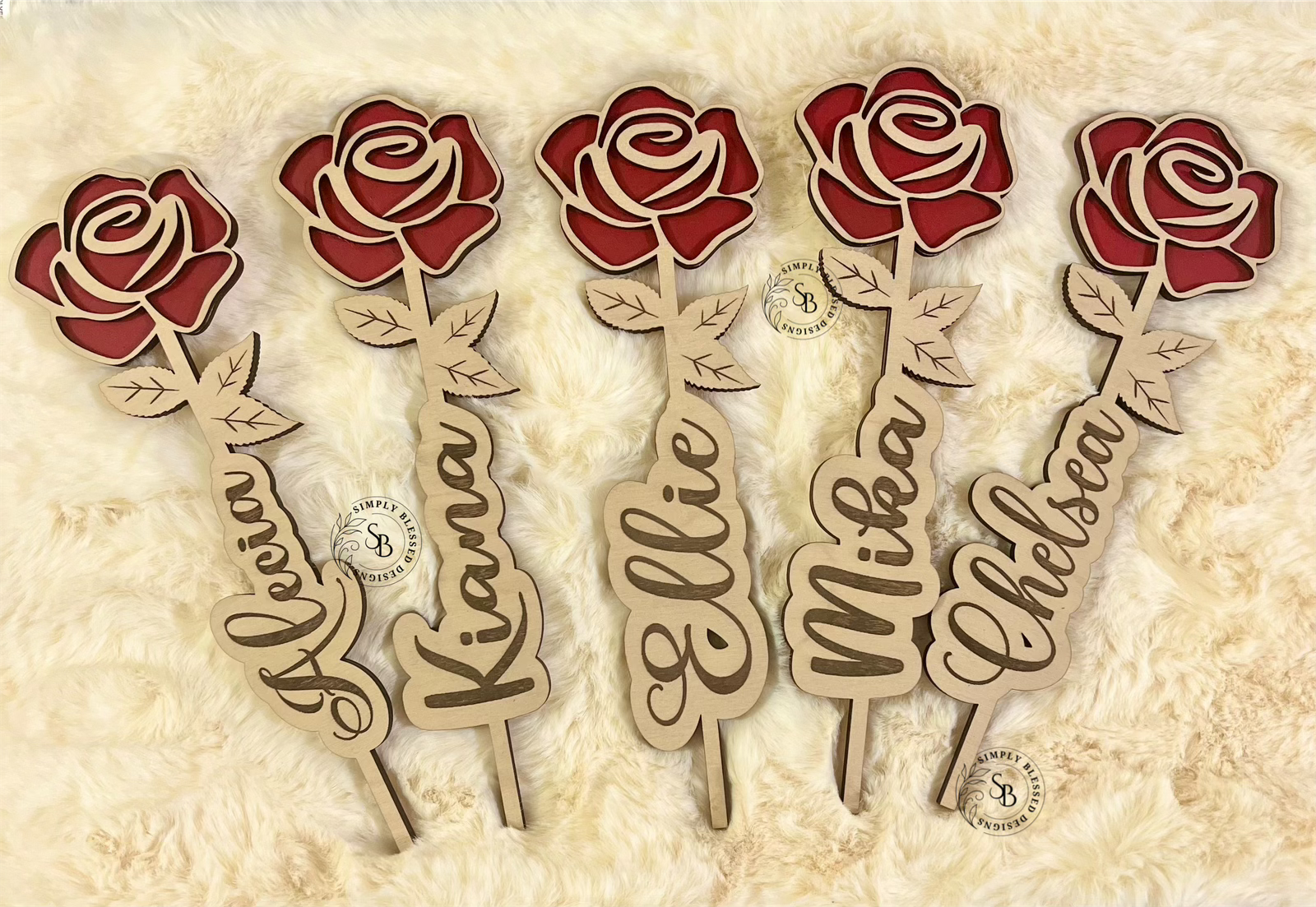 Personalized Wooden Rose