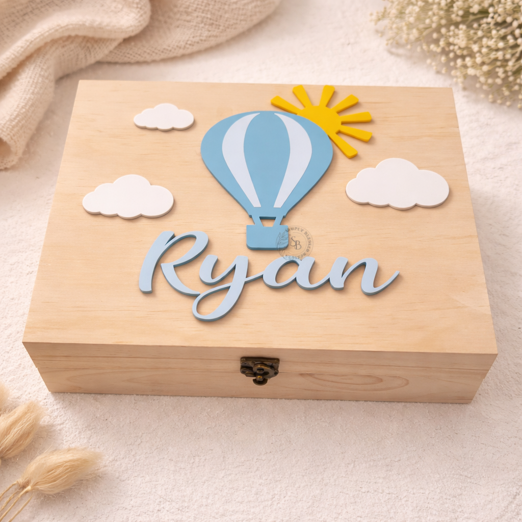 Hot Air Balloon Themed Keepsake Box