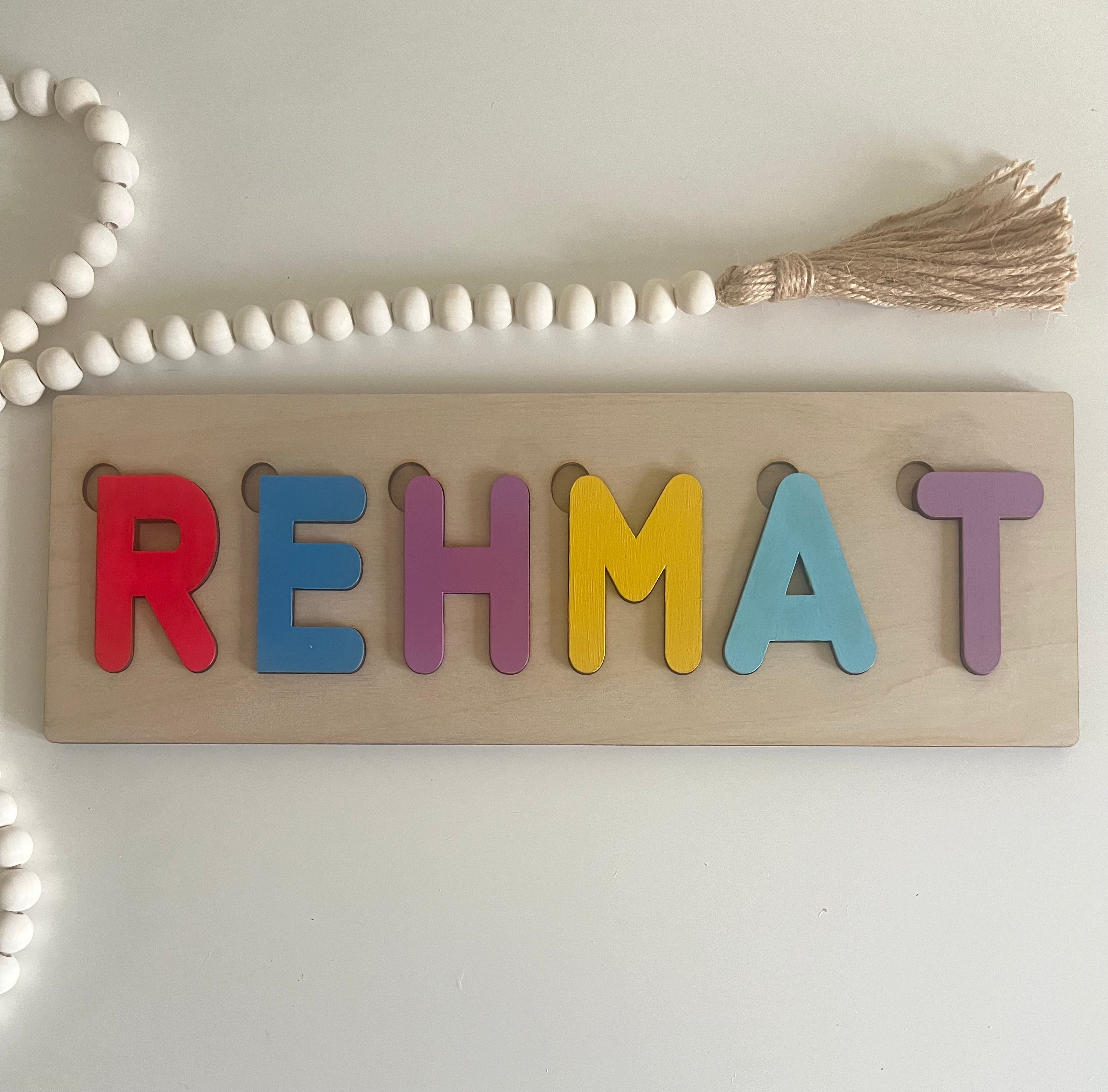 Name Puzzle without Shapes