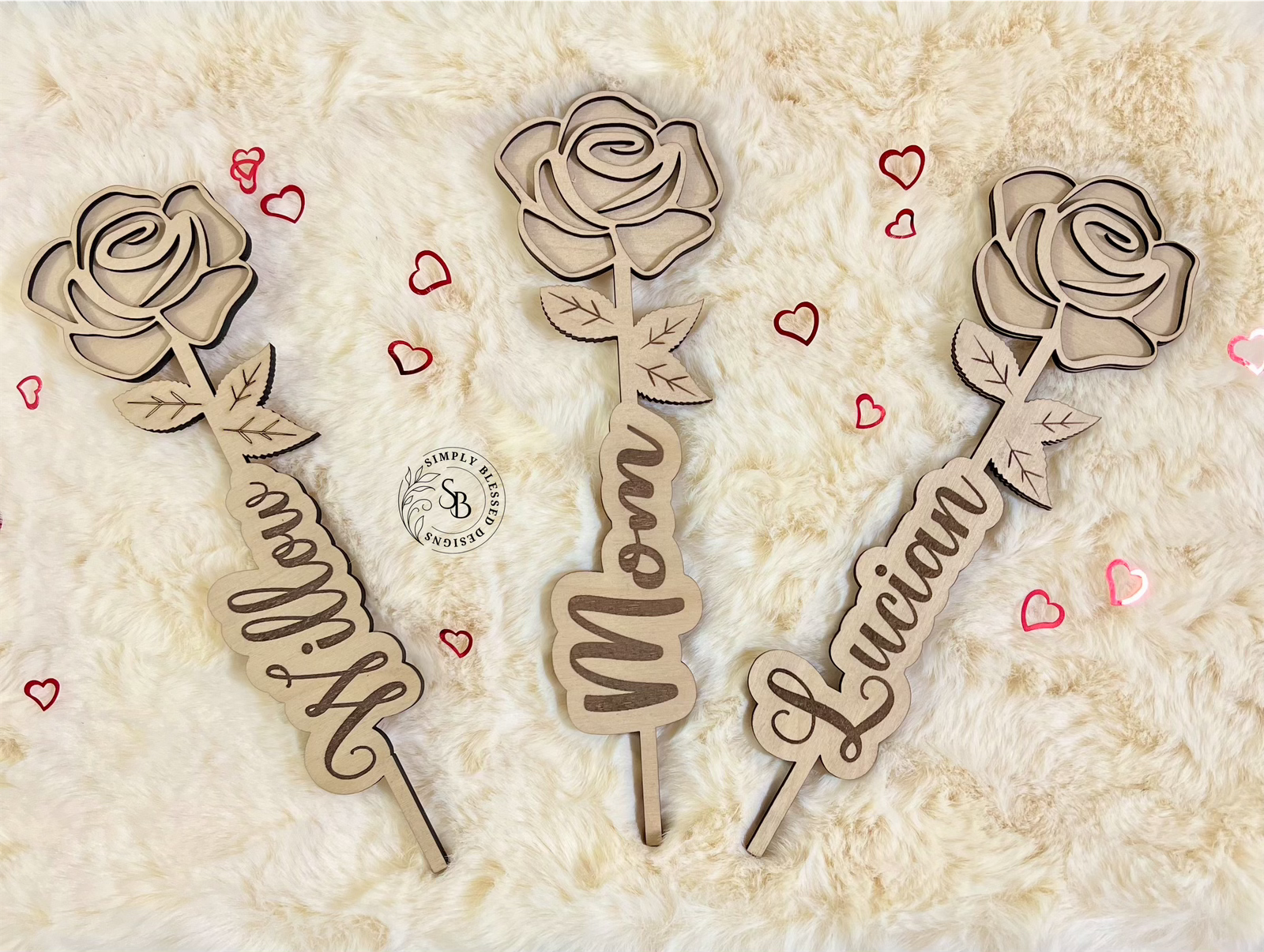 Personalized Wooden Rose