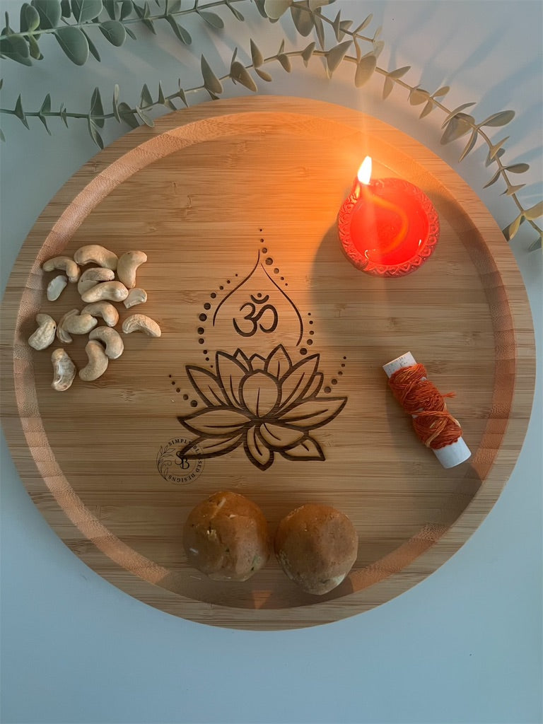 Engraved Diwali Tray