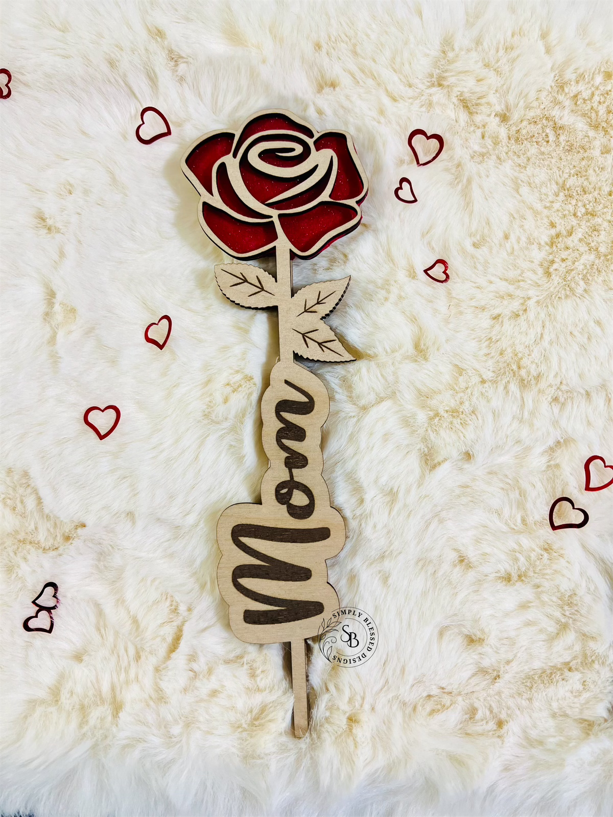 Personalized Wooden Rose