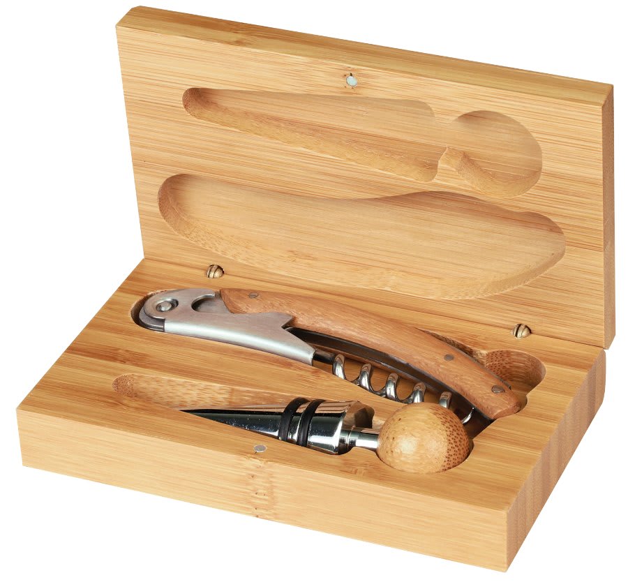 Bamboo 2 Piece Wine Tool Set