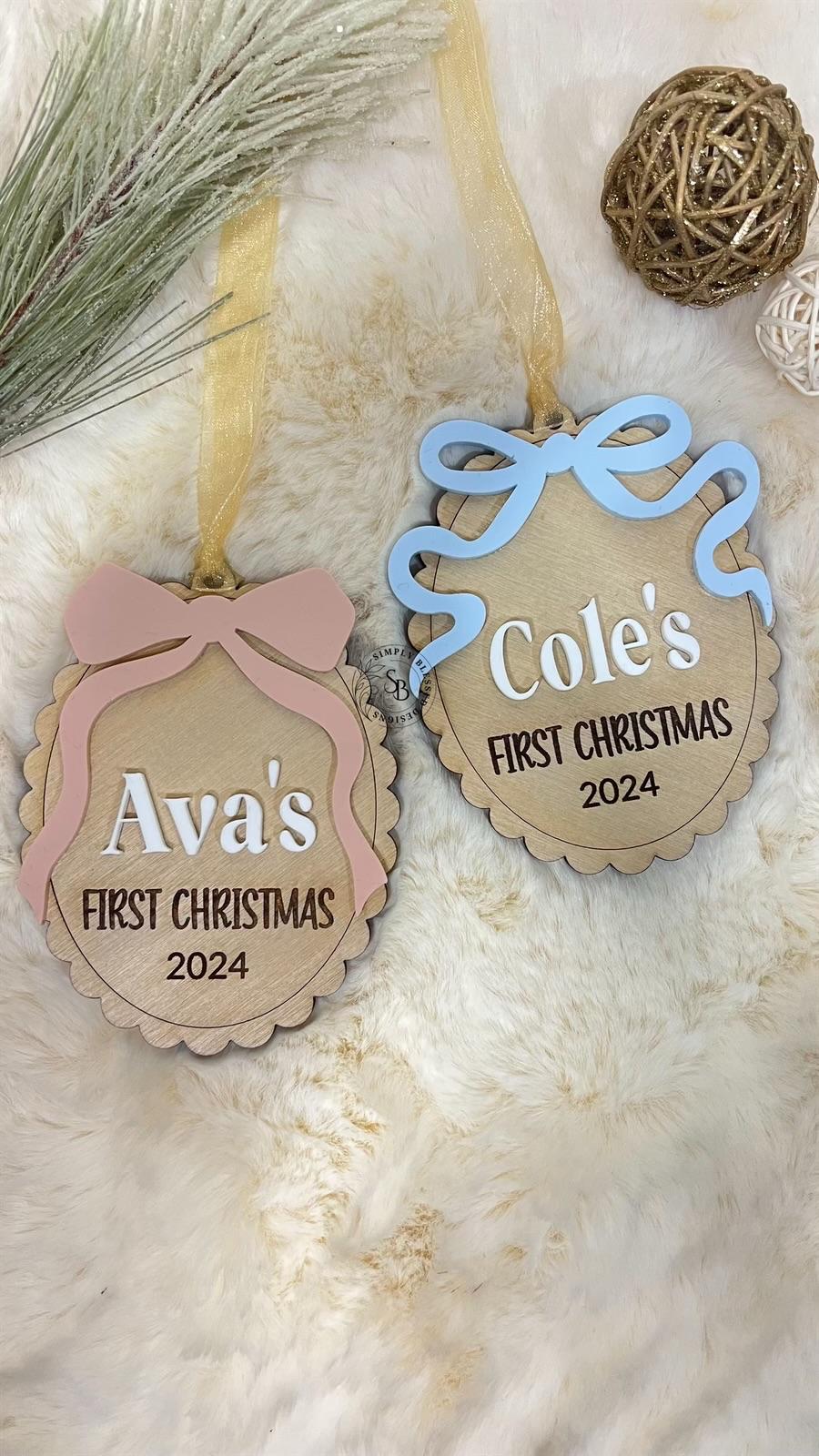 First Christmas Bow Ornament