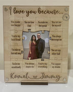 'I love you because' Puzzle Piece Collage Frame