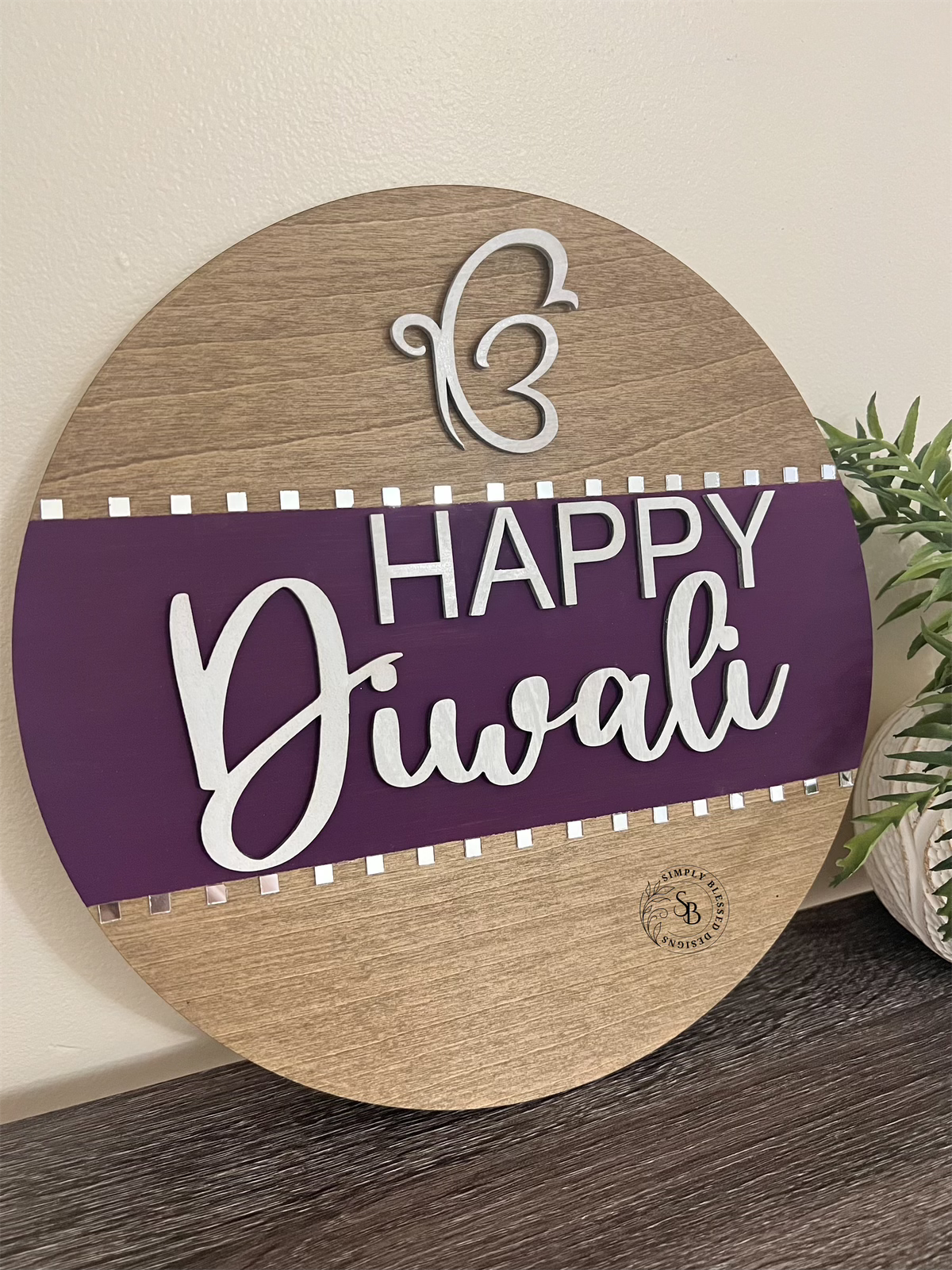 Painted Round Diwali Sign
