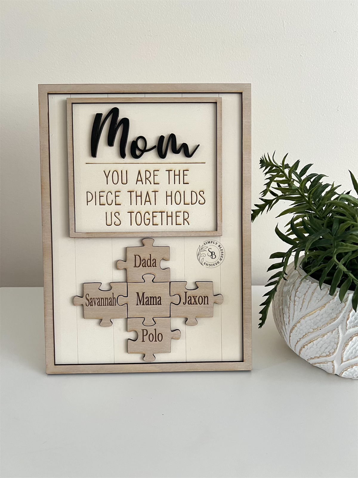 Mom Puzzle Piece Sign