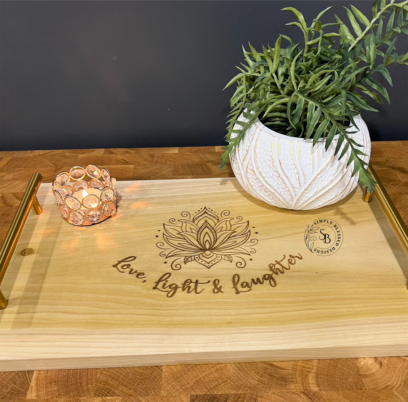Love, Light, Laughter Decorative Tray