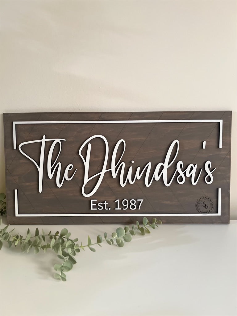Custom Family Home Sign