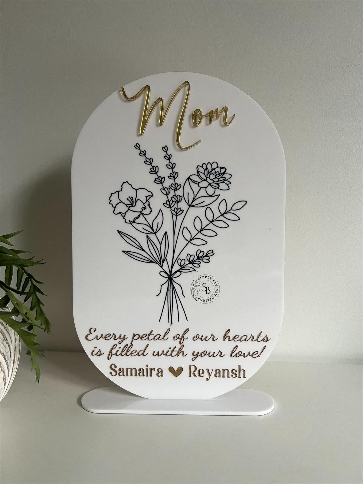 Birth Flower Bouquet Plaque