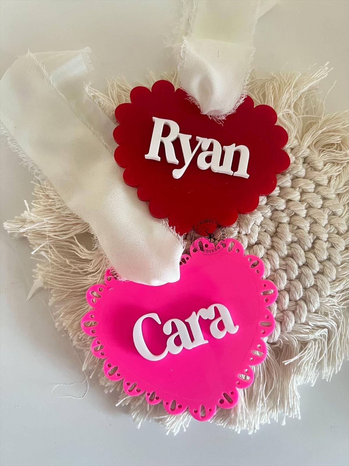 Acrylic Heart Gift Tag
