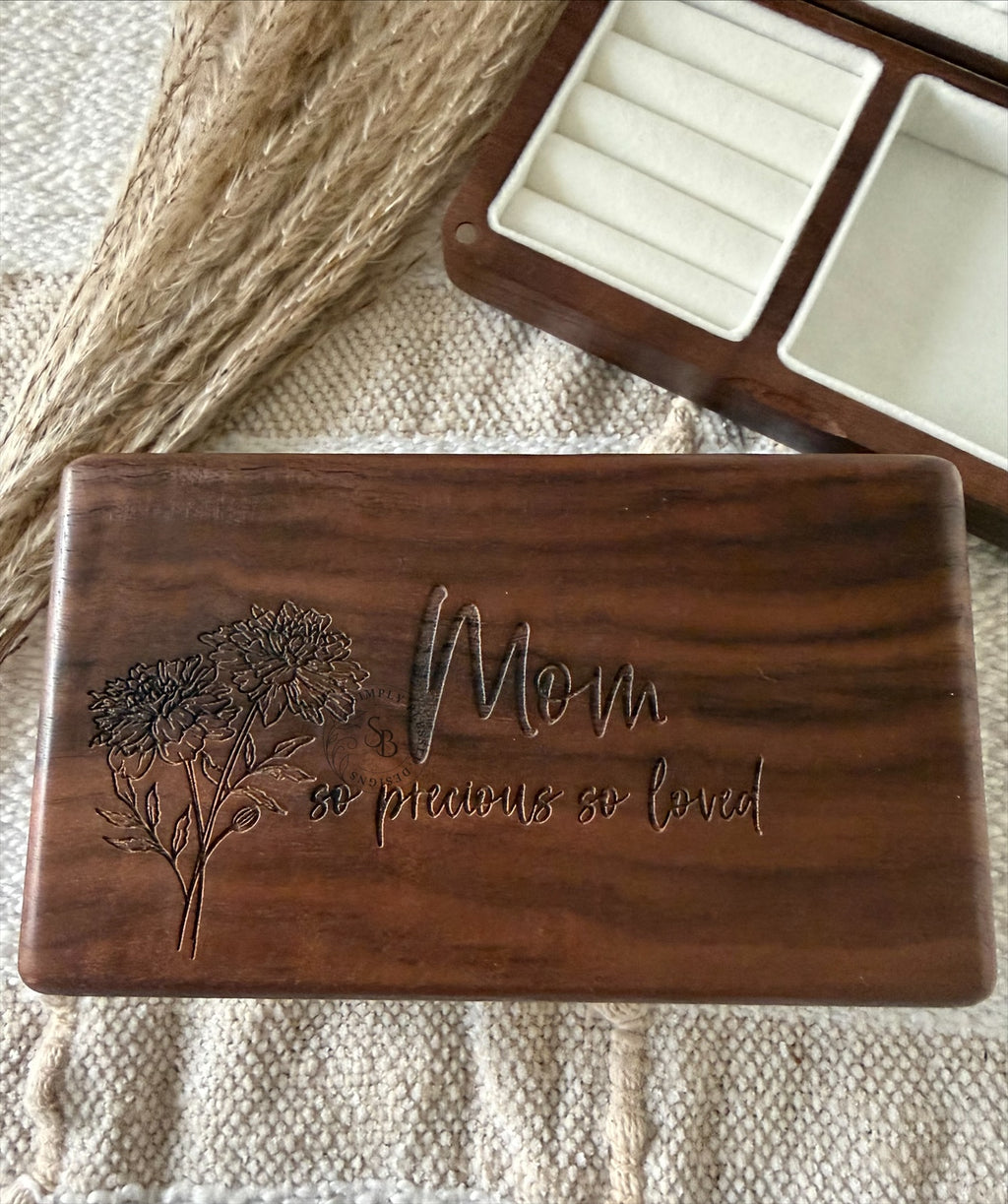 Personalized Birth Flower Jewelry Box