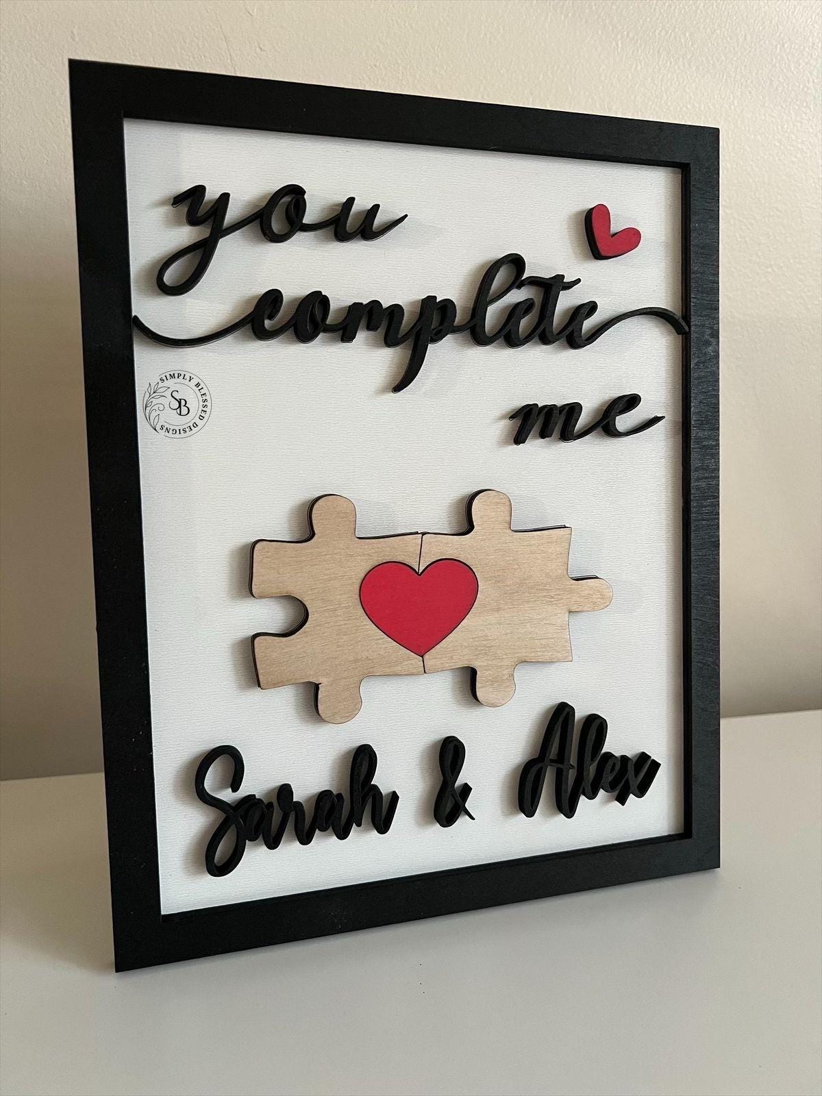 You Complete Me Wooden Personalized Sign