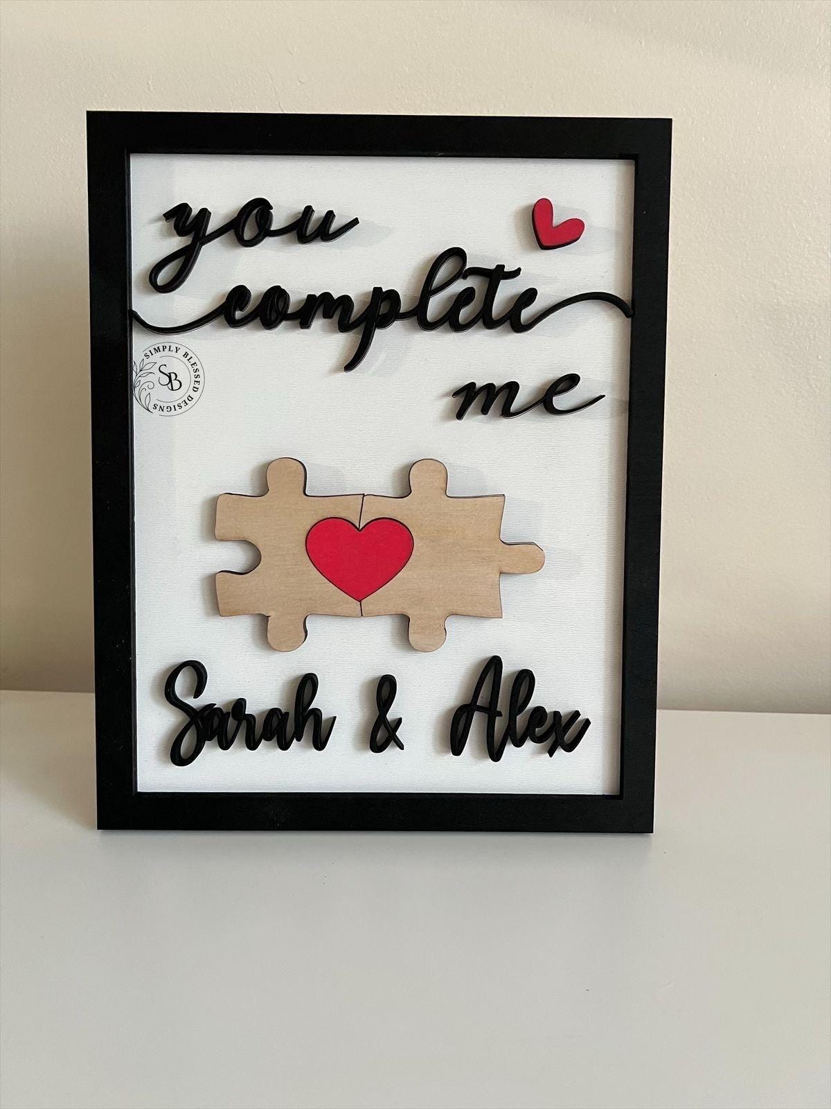 You Complete Me Wooden Personalized Sign