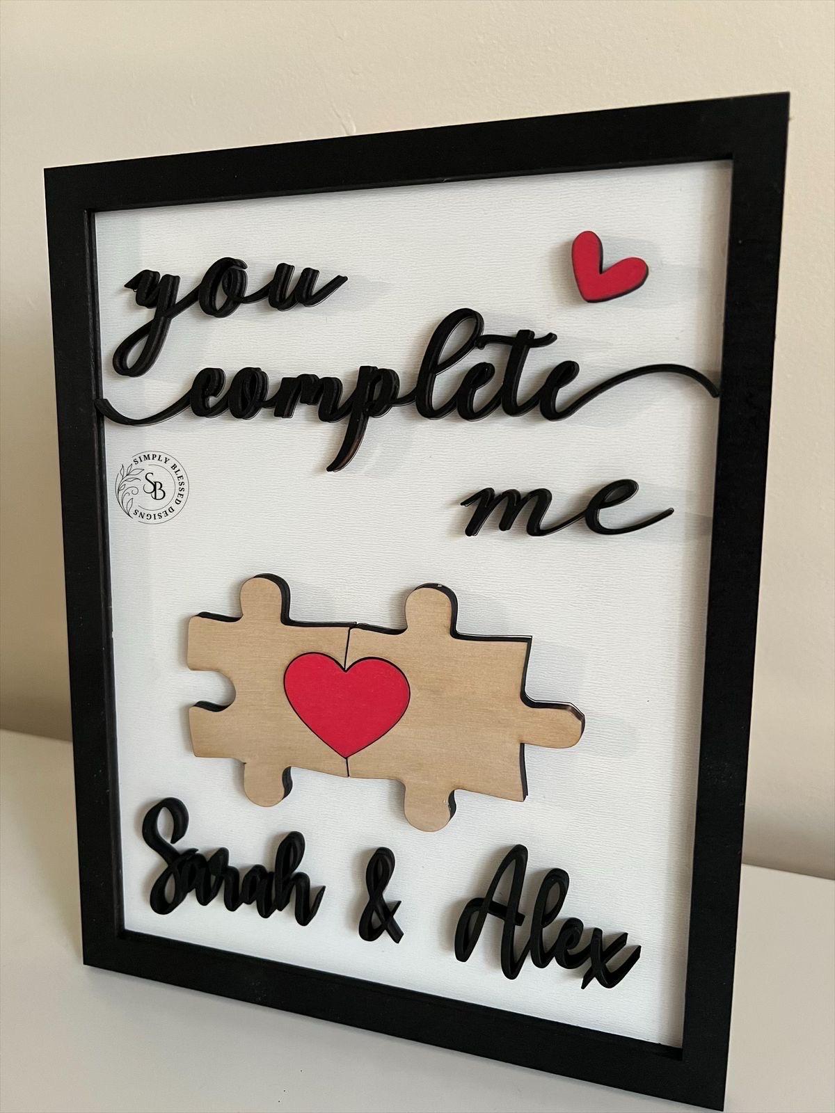 You Complete Me Wooden Personalized Sign