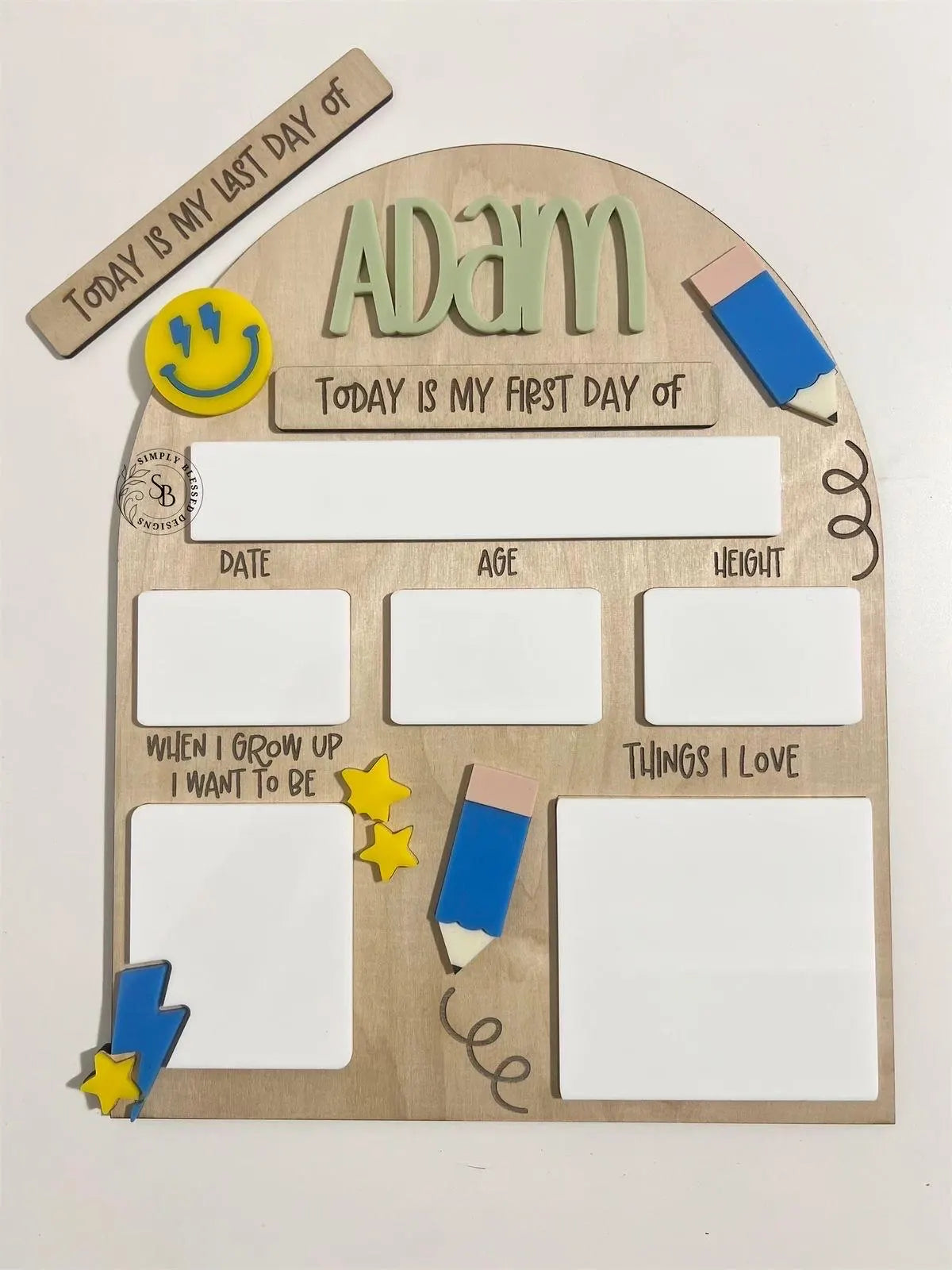 Lightning & Smiles First Day and Last Day of School Sign